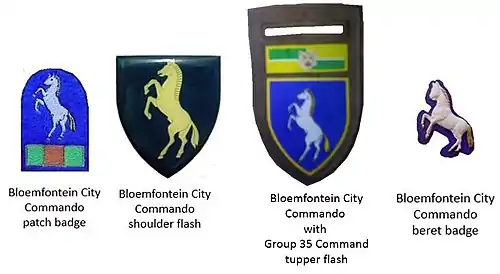 SADF era Bloemfontein City Commando insignia