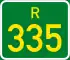 Regional route R335 shield