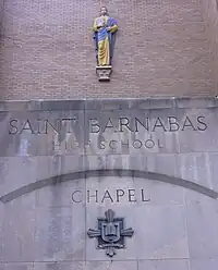 Detail of Saint Barnabas High School, Bronx, New York, 1957-59.