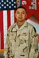 SFC Joselito Villanueva of 9th Engineer Battalion, who was killed by enemy fire while trying to assist an Iraqi citizen that had crashed into his vehicle on 27 September 2004 during OIF II near Balad.