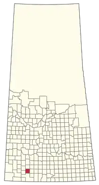 Location of the RM of Wise Creek No. 77 in Saskatchewan