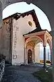 Portico and portal of the church