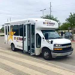 A STARNow shuttle at UNT Dallas Station