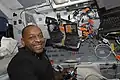 Satcher in the Space Shuttle during STS-129