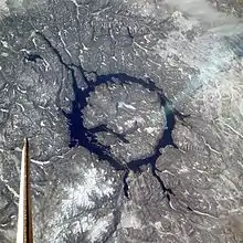 As seen from space shuttle (north is to the lower right)