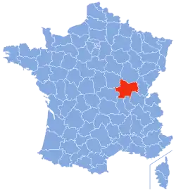 Location of Saône-et-Loire in France