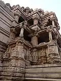 Wall reliefs on the outer wall of Saas temple (defaced)