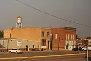 Water Tower overlooks downtown Saco