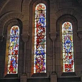 Chapel Windows in Neo-Byzantine style depicting life of Clovis I and Louis IX (Saint Louis)