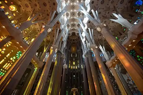 Ceiling and columns of the nave