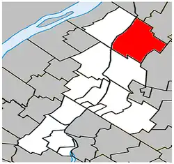 Location within La Vallée-du-Richelieu RCM