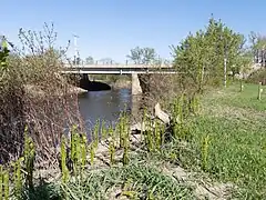 Envies River, Reinforced concrete girder bridge P-03956, on Le Bourdais Steet, (Route 153)