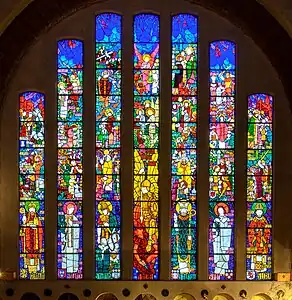 Window featuring St. Michael the Archangel