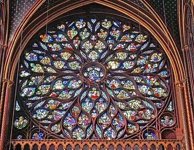 France, Sainte-Chapelle, Paris, the Apocalypse in Flamboyant tracery