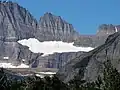 The glacier from Many Glacier Valley in July 2017