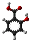 Ball-and-stick model of salicylic acid