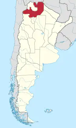 Location of Salta Province within Argentina