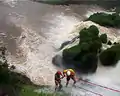 Abseiling in Saltos del Monday, Paraguay