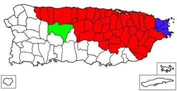 Components of the San Juan metropolitan area are in red.