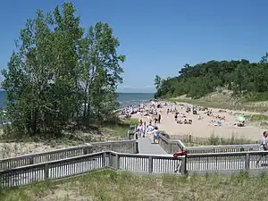 Sandy Island Beach State Park's main beach in July.