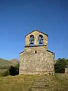 Occidental facade and wall of bell-gable