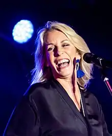 Dallin performing with Bananarama in June 2018