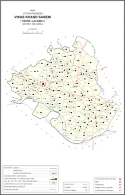 Map showing Pithupur (#646) in Sareni CD block