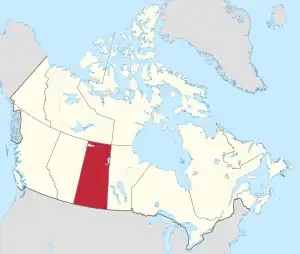 Map of Canada with Ontario highlighted in red