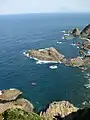 Mount Kaimon on the Satsuma Peninsula over the sea