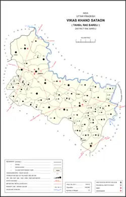 Map showing Chandwal (#385) in Sataon CD block