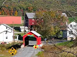 Southern view of the bridge and the hamlet of Saville.