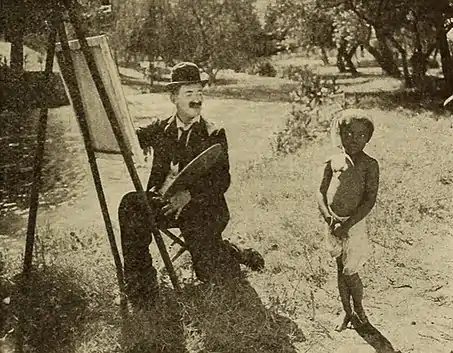 A scene from September Mourning, a 1915 L-KO film inspired by the painting