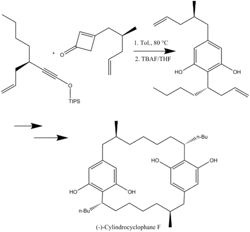 Scheme 18: Benzannulation towards the Synthesis of (−)-Cylindrocyclophane F