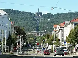 Bergpark Wilhelmshöhe, as seen from downtown Kassel