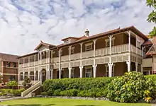 the school's oldest building and boarding headquarters.