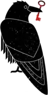 Official logo of Sci-Hub depicting black raven drawing with reddish key in mouth