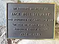 Plaque dedicated to Jack Bell Stewart, co-founder of the Camelback Inn, inside the Camelback Inn Chapel.