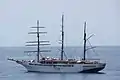 Sea Cloud II anchored in Martinique