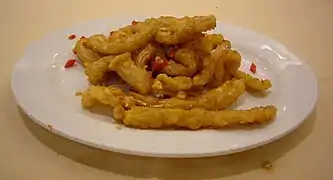 Fried sea cucumber