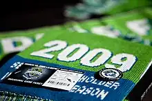 Match ticket for the Sounders' first game in Major League Soccer