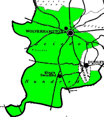 Seisdon Hundred showing position of Seisdon