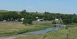 Seneca seen from the southeast, across the Middle Loup River