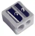 Prism sharpener with two holes for two sizes of pencils