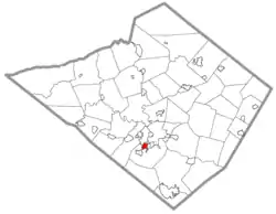 Location of Shillington in Berks County, Pennsylvania