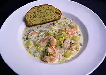 A shrimp chowder