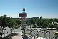 View of the crossroads of Tauke-khan Avenue and Kunaev Boulevard from "Mega Center Shymkent" shopping mall