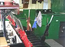 Inside a signal box on the Isle of Wight Steam Railway