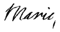 Marie Leszczyńska's signature