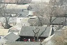 View of a section of a siheyuan neighborhood in Beijing