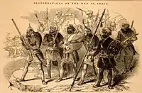 A Sikh band of Fauj i Kilajats (Muslim soldiers of the Khalsa Army)